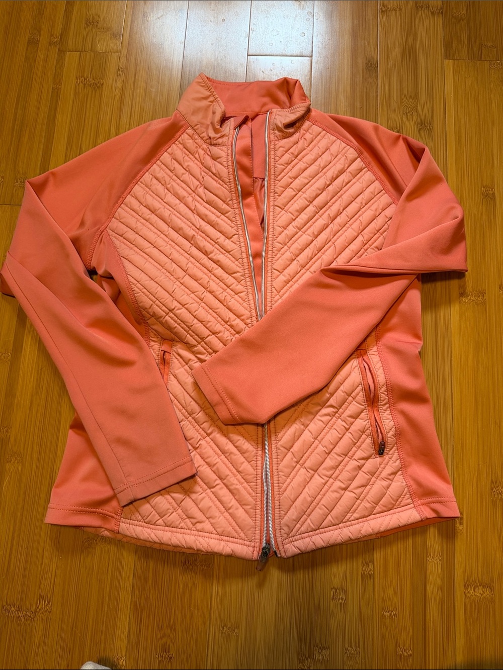 Coral Quilted Women’s Puffer Jacket with Full Zip